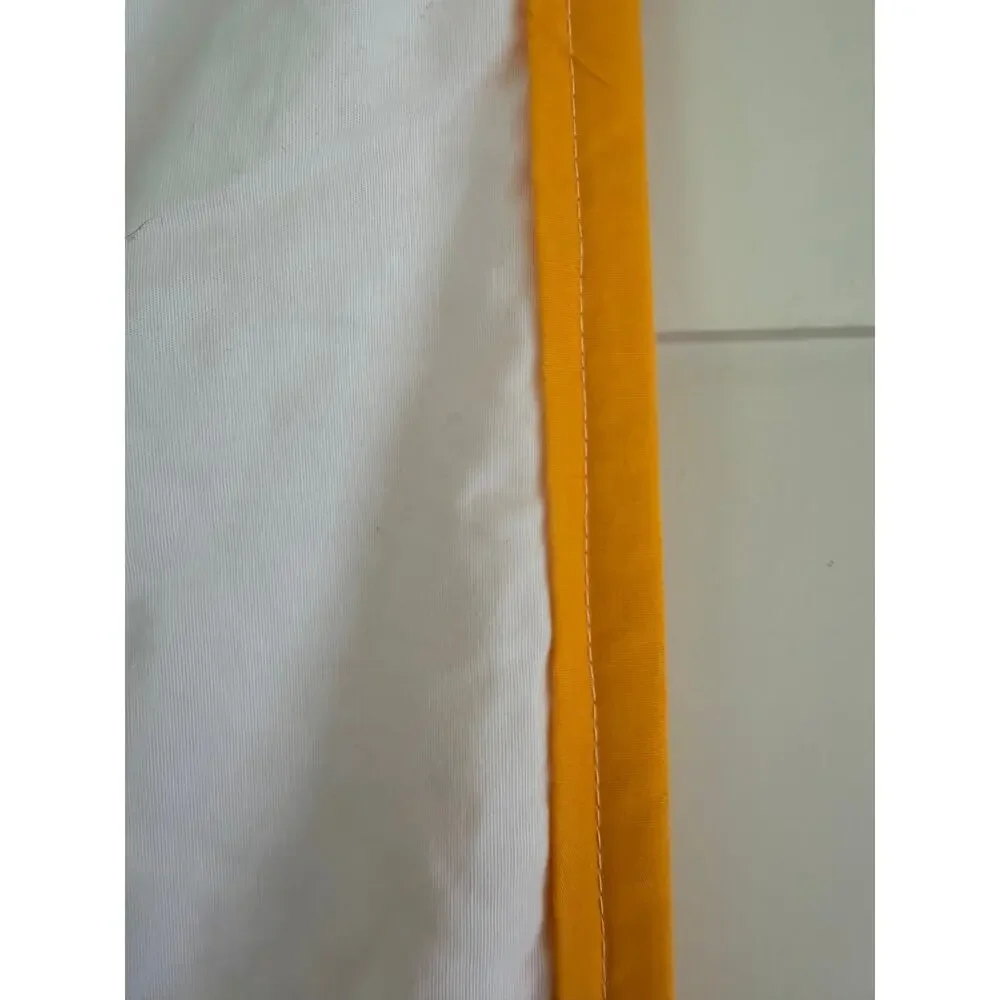 Handmade Scrappy Pink Yellow Calico Sawtooth Star Quilt Wall Hanging Large Throw